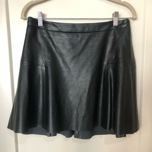 Sam Edelman Faux Leather Mini Skirt w/ Ruffle